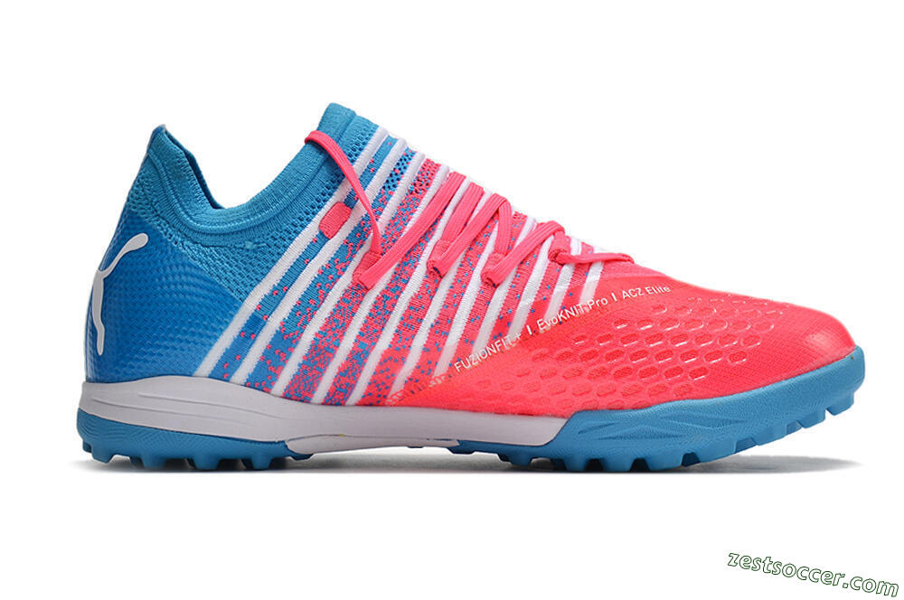 Puma Future Z 1.3 Instinct TF Low-Tops Soccer Shoes - Pink/Blue/White 7
