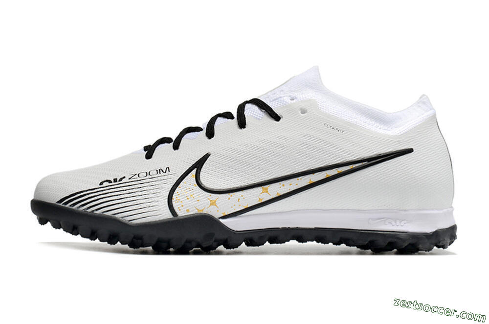 Nike Mercurial Vapor 15 Elite TF Low-Tops Soccer Shoes - White/Black 2
