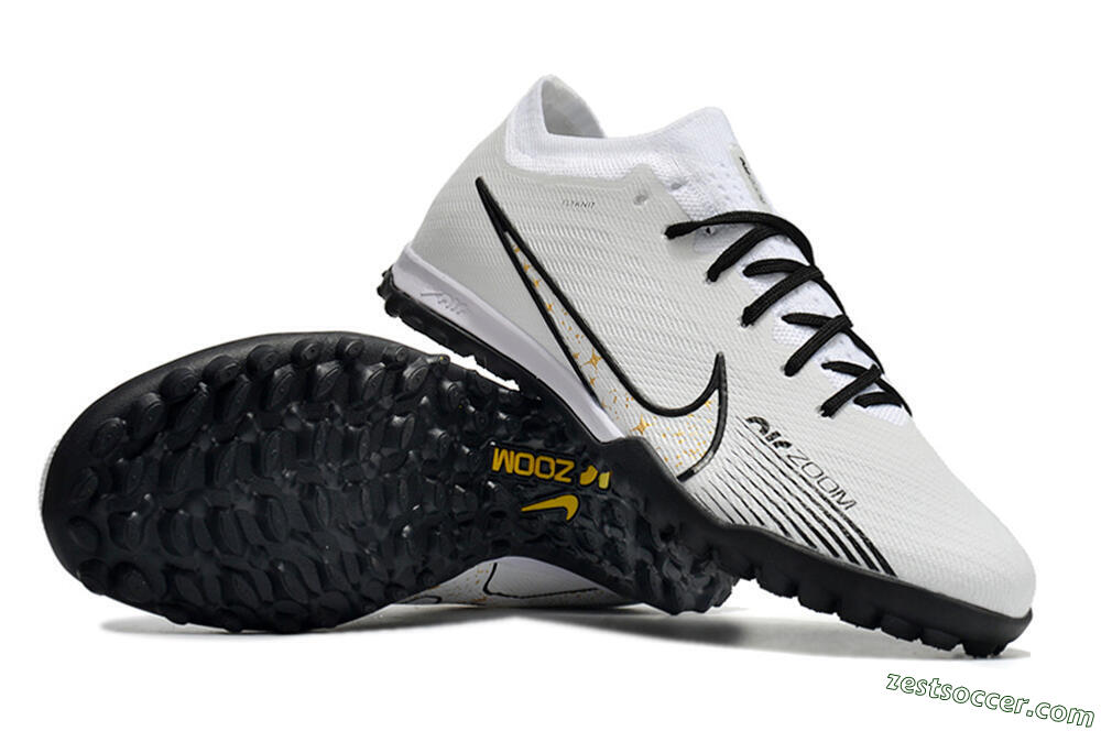 Nike Mercurial Vapor 15 Elite TF Low-Tops Soccer Shoes - White/Black 3