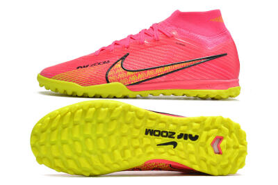 Nike Mercurial Superfly 9 Elite TF High-Tops Soccer Shoes - Pink/Yellow