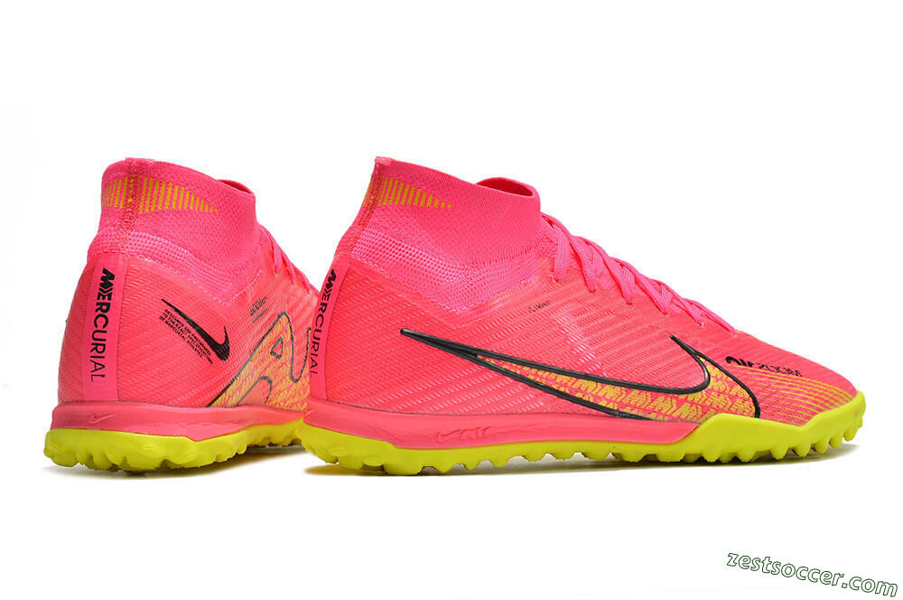 Nike Mercurial Superfly 9 Elite TF High-Tops Soccer Shoes - Pink/Yellow 6