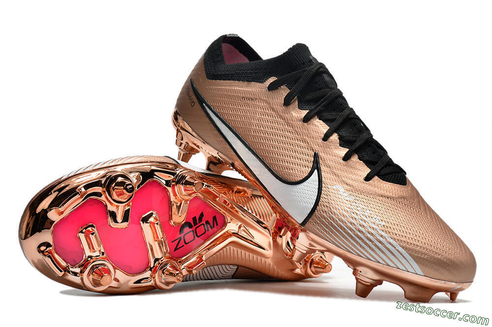 Nike Zoom Mercurial Vapor 15 Elite SG Low-Tops Soccer Cleats - Gold/White 3