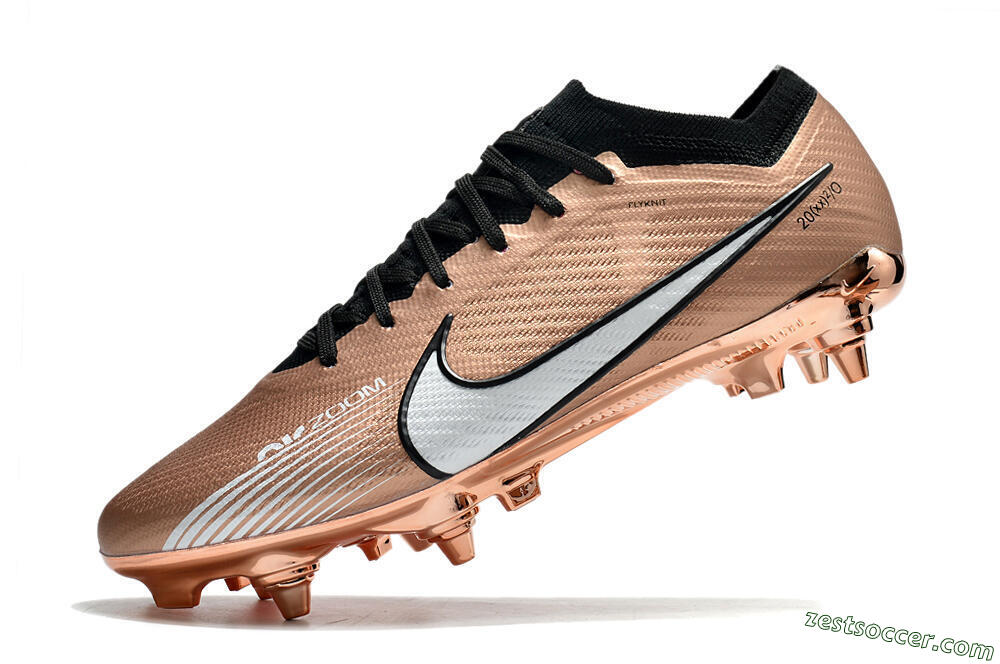 Nike Zoom Mercurial Vapor 15 Elite SG Low-Tops Soccer Cleats - Gold/White 5