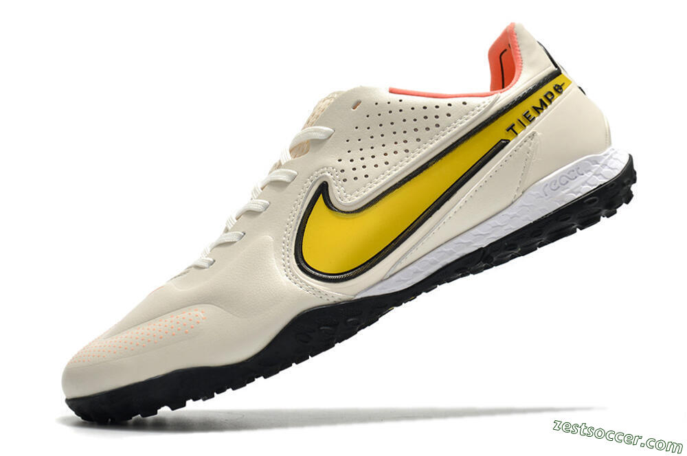 Nike Tiempo Legend 9 Pro TF Low-Tops Soccer Shoes - White/Yellow 8