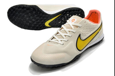 Nike Tiempo Legend 9 Pro TF Low-Tops Soccer Shoes - White/Yellow