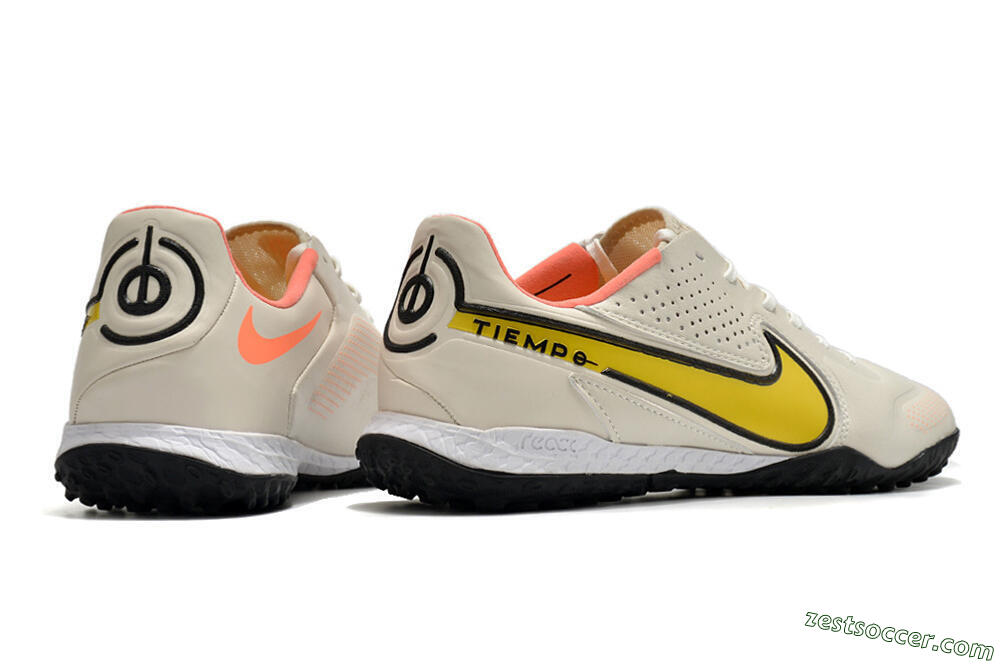 Nike Tiempo Legend 9 Pro TF Low-Tops Soccer Shoes - White/Yellow 9
