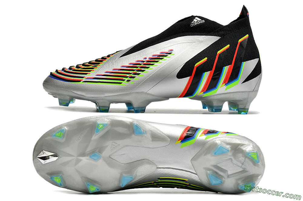 Adidas Predator FIFA World Cup Qatar 2022 Edge+ FG High-Tops Soccer Cleats - Silver/Black 1
