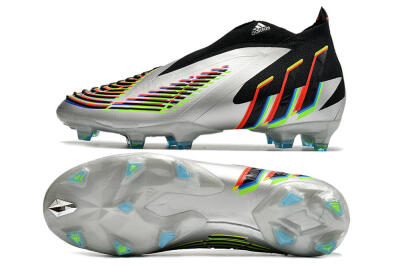 Adidas Predator FIFA World Cup Qatar 2022 Edge+ FG High-Tops Soccer Cleats - Silver/Black