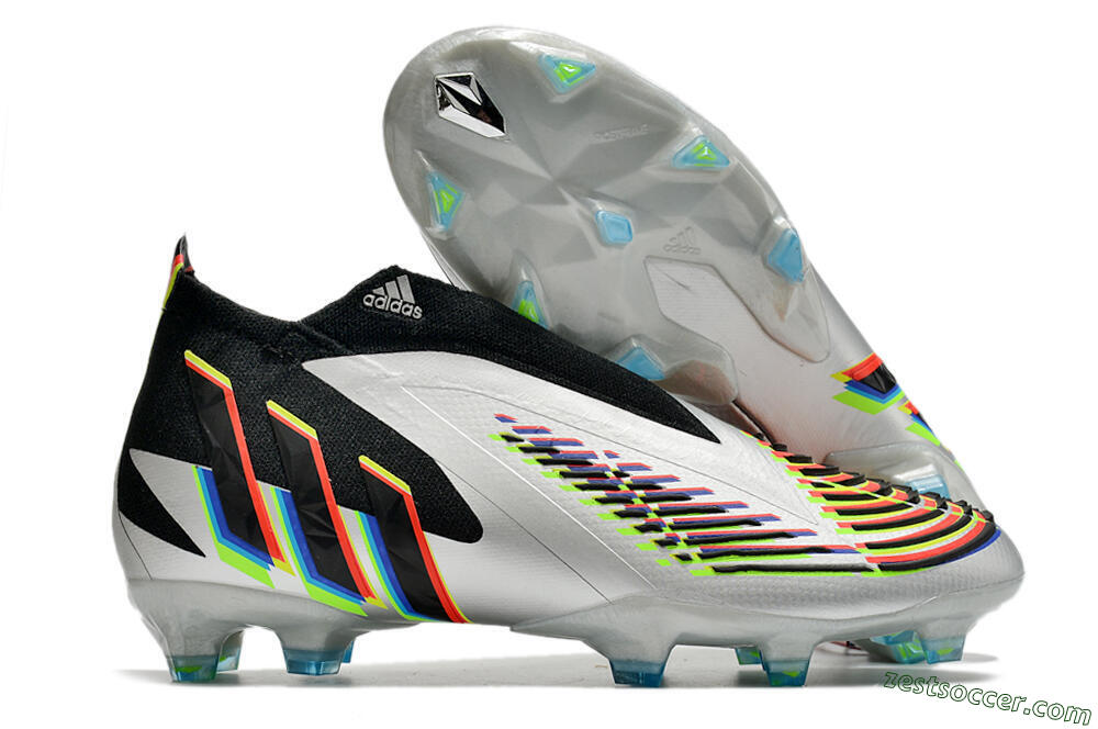 Adidas Predator FIFA World Cup Qatar 2022 Edge+ FG High-Tops Soccer Cleats - Silver/Black 0