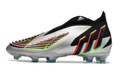 Adidas Predator FIFA World Cup Qatar 2022 Edge+ FG High-Tops Soccer Cleats - Silver/Black