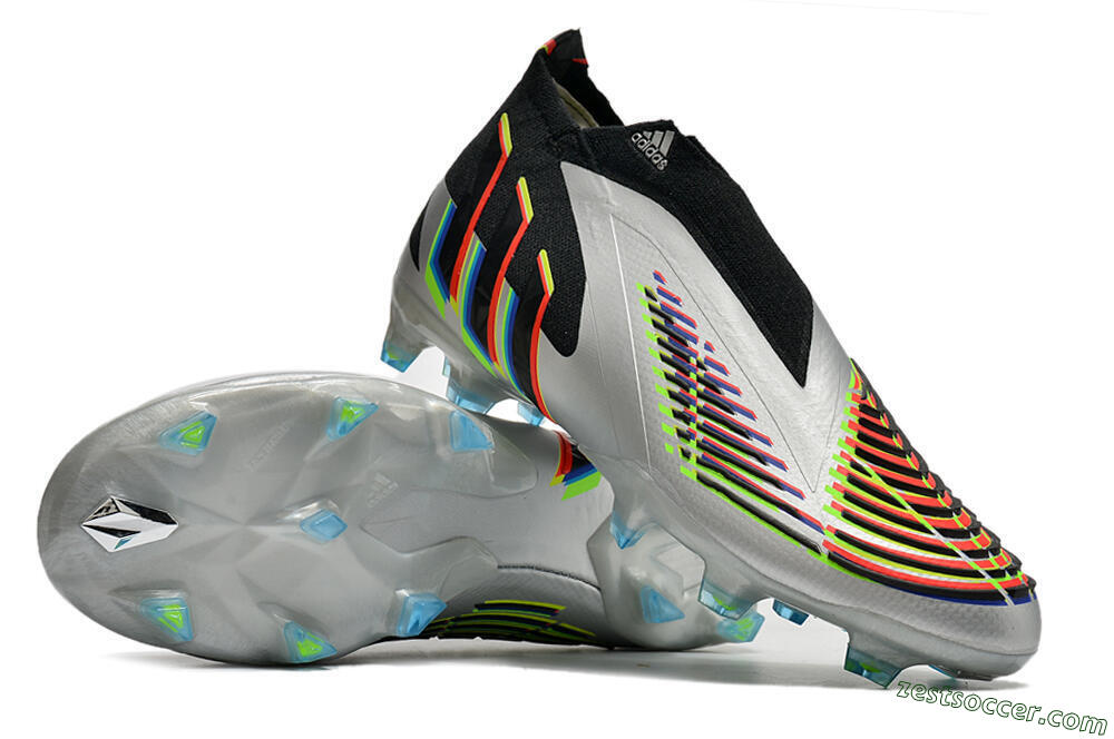 Adidas Predator FIFA World Cup Qatar 2022 Edge+ FG High-Tops Soccer Cleats - Silver/Black 3
