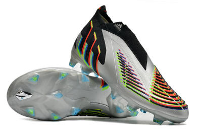 Adidas Predator FIFA World Cup Qatar 2022 Edge+ FG High-Tops Soccer Cleats - Silver/Black