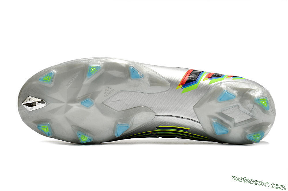 Adidas Predator FIFA World Cup Qatar 2022 Edge+ FG High-Tops Soccer Cleats - Silver/Black 6