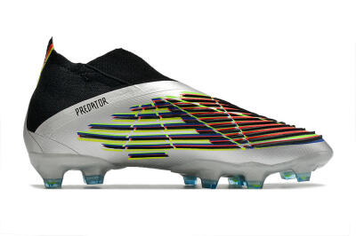 Adidas Predator FIFA World Cup Qatar 2022 Edge+ FG High-Tops Soccer Cleats - Silver/Black