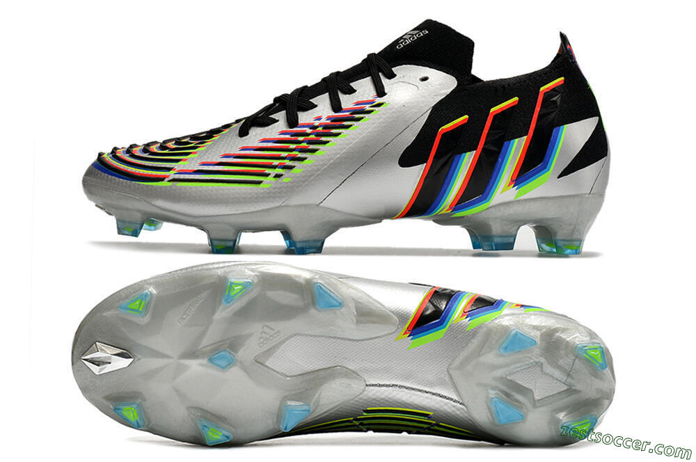 Adidas Predator FIFA World Cup Qatar 2022 Edge+ FG Low-Tops Soccer Cleats - Silver/Black 1