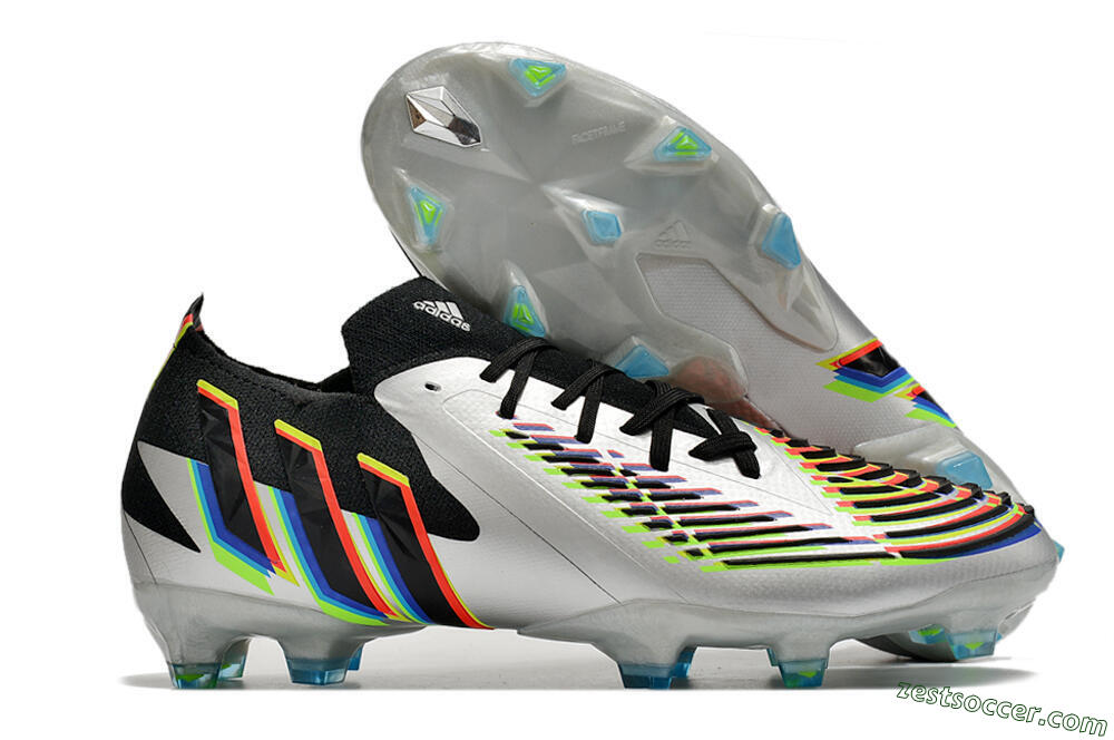 Adidas Predator FIFA World Cup Qatar 2022 Edge+ FG Low-Tops Soccer Cleats - Silver/Black 0