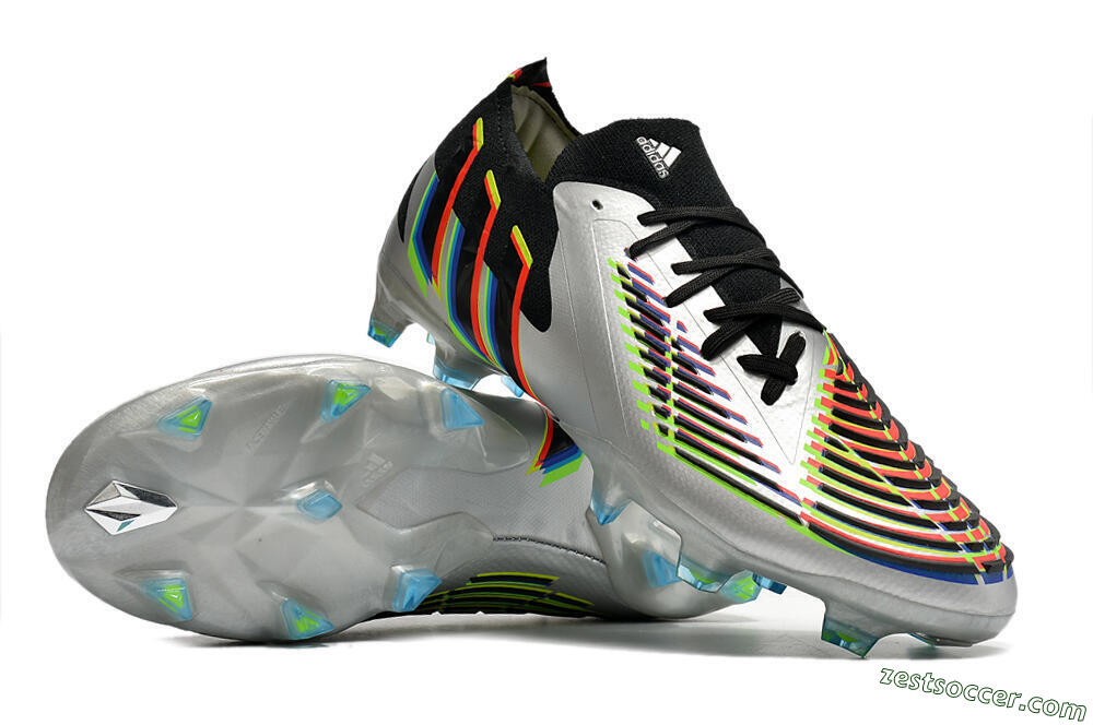 Adidas Predator FIFA World Cup Qatar 2022 Edge+ FG Low-Tops Soccer Cleats - Silver/Black 3