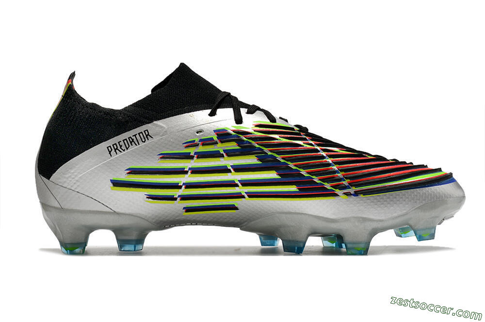 Adidas Predator FIFA World Cup Qatar 2022 Edge+ FG Low-Tops Soccer Cleats - Silver/Black 7
