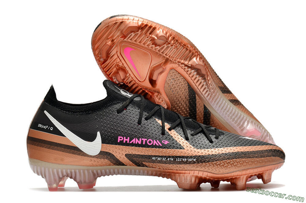 Nike Phantom GT Elite FG Low-Tops Soccer Cleats - Black/Gold/White 0