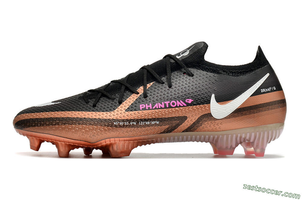 Nike Phantom GT Elite FG Low-Tops Soccer Cleats - Black/Gold/White 2