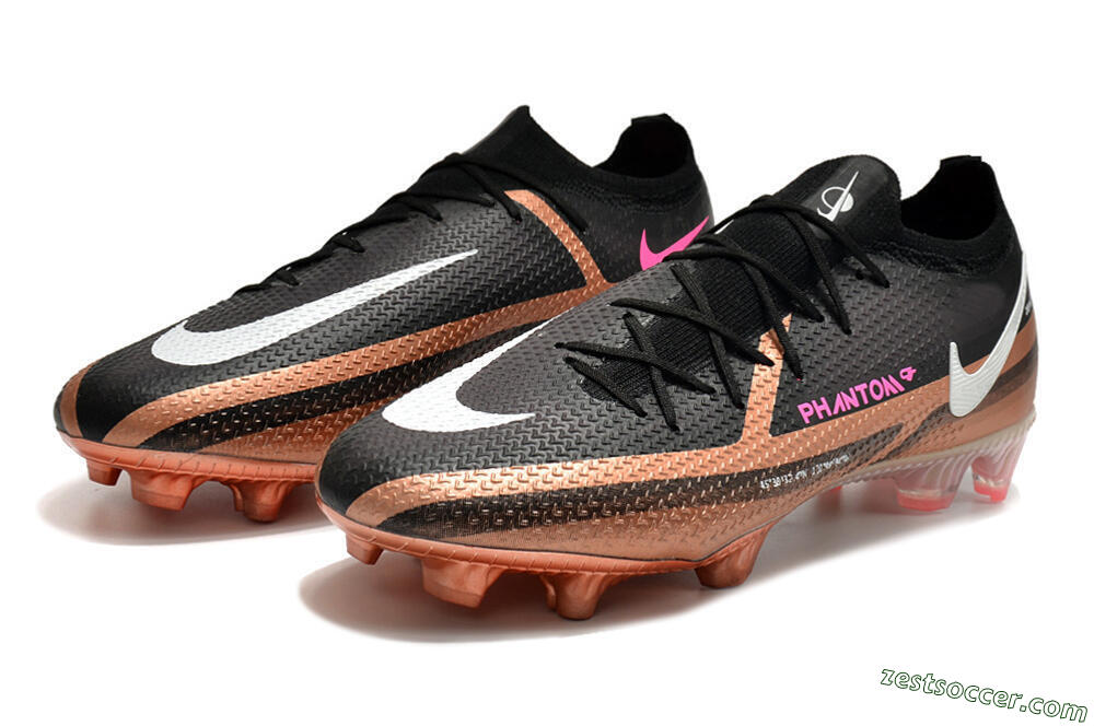Nike Phantom GT Elite FG Low-Tops Soccer Cleats - Black/Gold/White 5