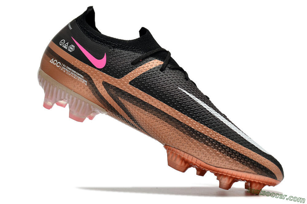 Nike Phantom GT Elite FG Low-Tops Soccer Cleats - Black/Gold/White 7