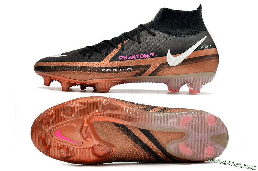 Nike Phantom GT 2 DF Elite FG High-Tops Soccer Cleats - Black/Gold/White 1