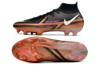 Nike Phantom GT 2 DF Elite FG High-Tops Soccer Cleats - Black/Gold/White