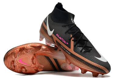 Nike Phantom GT 2 DF Elite FG High-Tops Soccer Cleats - Black/Gold/White