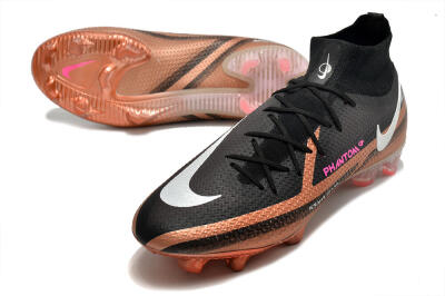 Nike Phantom GT 2 DF Elite FG High-Tops Soccer Cleats - Black/Gold/White