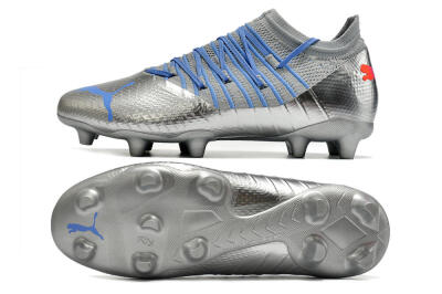 Puma Future Z 1.3 Instinct FG Low-Tops Soccer Cleats - Silver/Blue