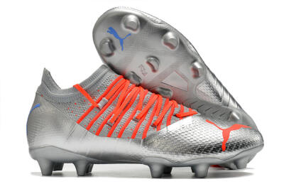 Puma Future Z 1.3 Instinct FG Low-Tops Soccer Cleats - Silver/Blue