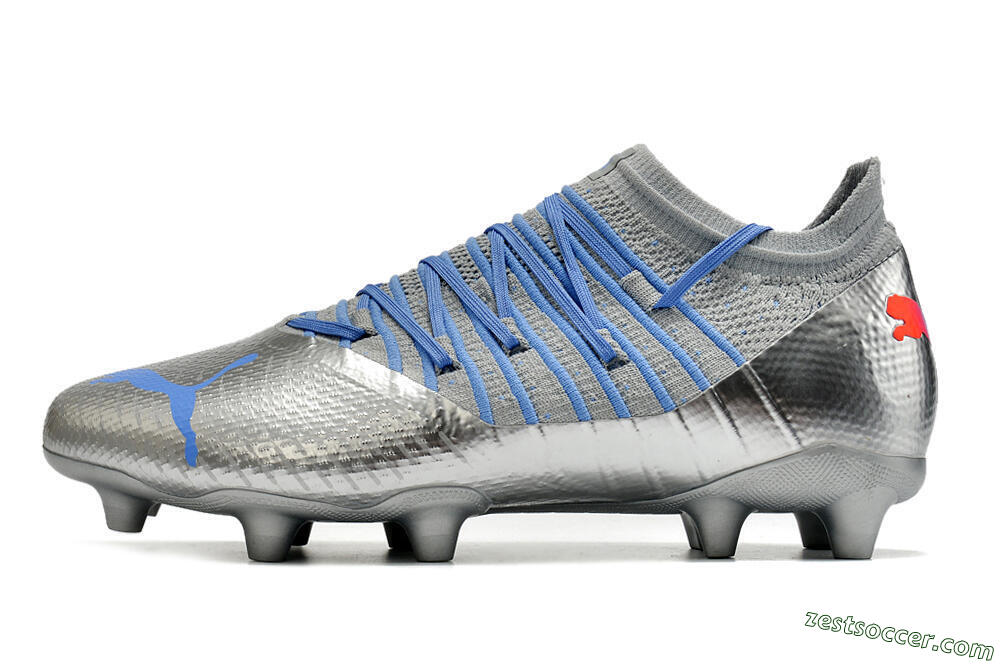 Puma Future Z 1.3 Instinct FG Low-Tops Soccer Cleats - Silver/Blue 2
