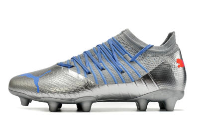 Puma Future Z 1.3 Instinct FG Low-Tops Soccer Cleats - Silver/Blue