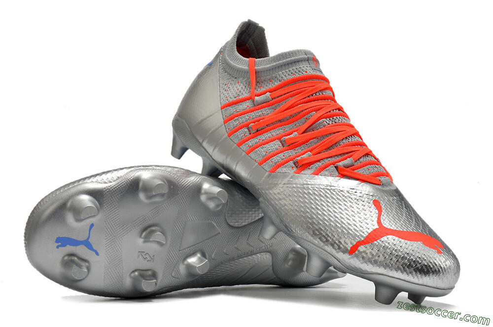Puma Future Z 1.3 Instinct FG Low-Tops Soccer Cleats - Silver/Blue 4