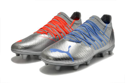Puma Future Z 1.3 Instinct FG Low-Tops Soccer Cleats - Silver/Blue