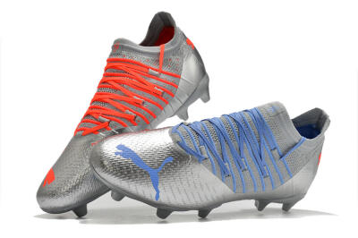 Puma Future Z 1.3 Instinct FG Low-Tops Soccer Cleats - Silver/Blue