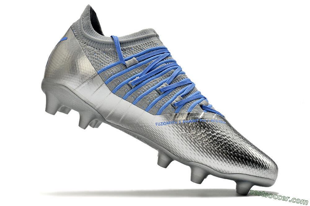 Puma Future Z 1.3 Instinct FG Low-Tops Soccer Cleats - Silver/Blue 7