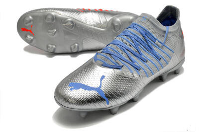 Puma Future Z 1.3 Instinct FG Low-Tops Soccer Cleats - Silver/Blue