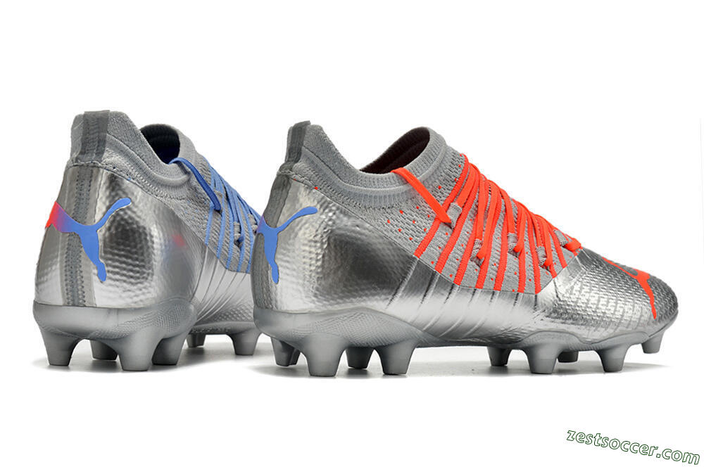 Puma Future Z 1.3 Instinct FG Low-Tops Soccer Cleats - Silver/Blue 9