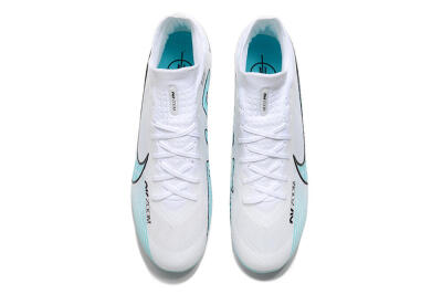 Nike Air Zoom Mercurial Superfly 9 Elite FG High-Tops Soccer Cleats - White/Blue/Pink