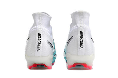 Nike Air Zoom Mercurial Superfly 9 Elite FG High-Tops Soccer Cleats - White/Blue/Pink