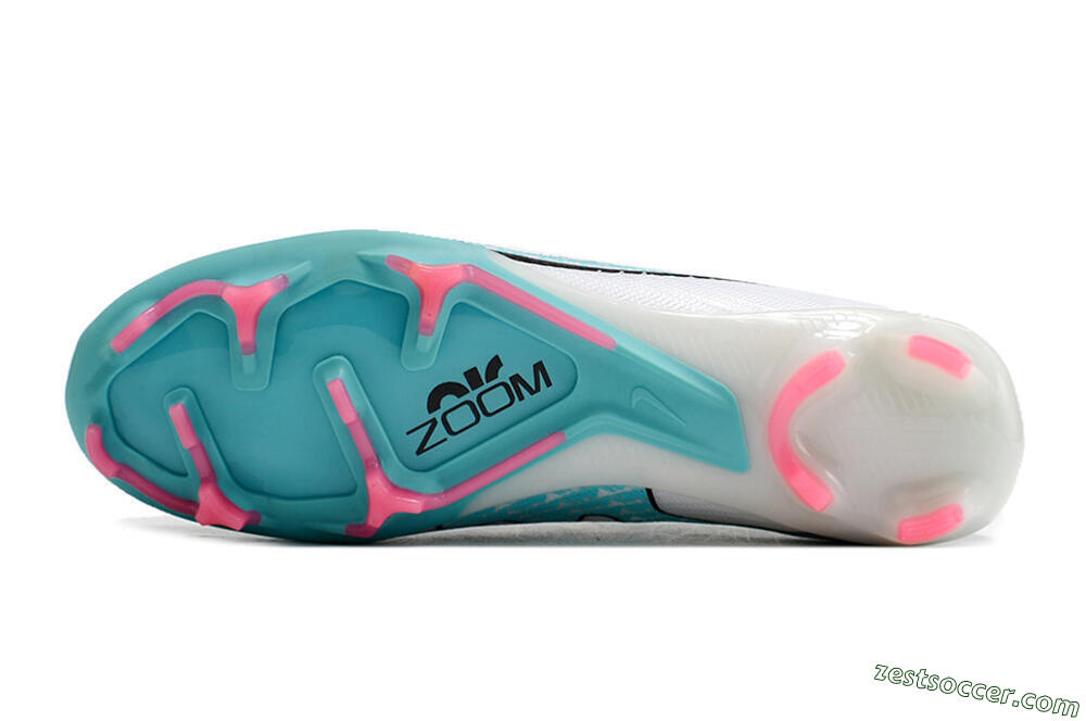 Nike Air Zoom Mercurial Vapor 15 Elite FG Low-Tops Soccer Cleats - White/Blue/Pink 7