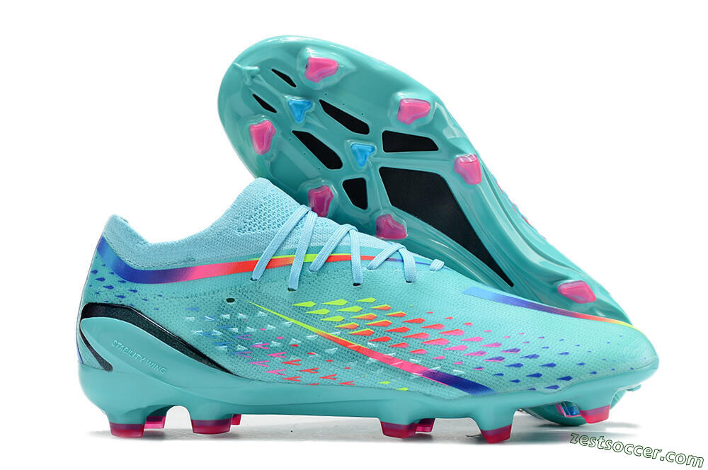 Adidas x Speedportal.1 2022 World Cup Boots FG Low-Tops Soccer Cleats - Blue/Green/Red 0