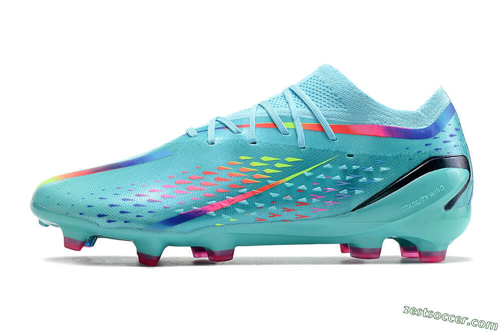 Adidas x Speedportal.1 2022 World Cup Boots FG Low-Tops Soccer Cleats - Blue/Green/Red 2