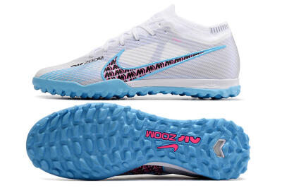 Nike Mercurial Vapor 15 Elite TF Low-Tops Soccer Shoes - White/Blue/Pink