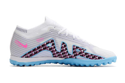 Nike Mercurial Vapor 15 Elite TF Low-Tops Soccer Shoes - White/Blue/Pink