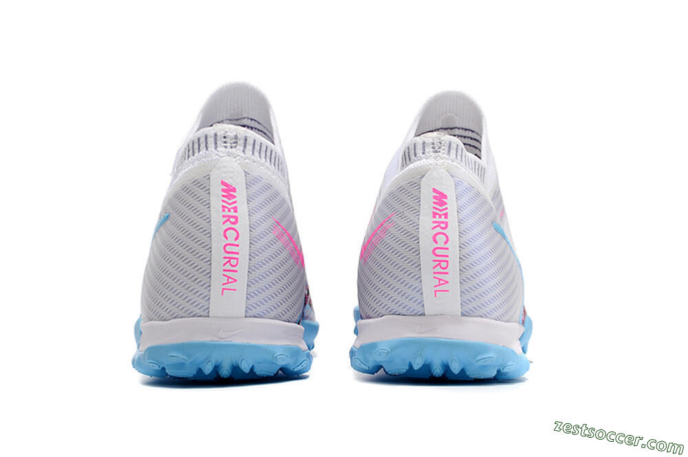 Nike Mercurial Vapor 15 Elite TF Low-Tops Soccer Shoes - White/Blue/Pink 6