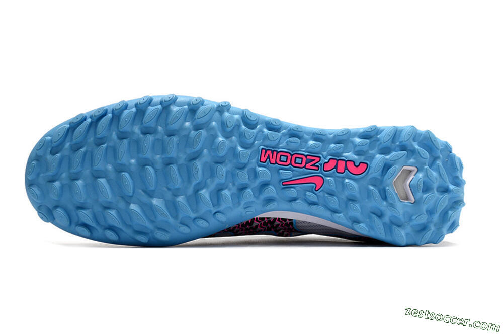 Nike Mercurial Vapor 15 Elite TF Low-Tops Soccer Shoes - White/Blue/Pink 7