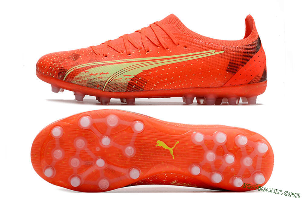 Puma Ultra Ultimate MG Low-Tops Soccer Cleats - Red/Yellow 1